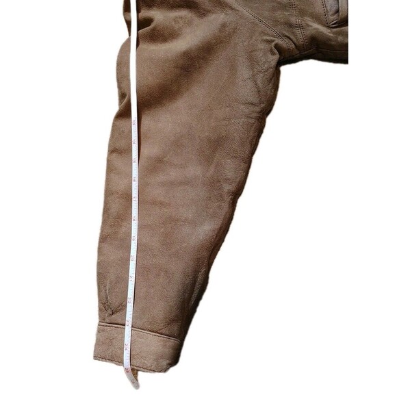 Vintage 90s Brown Leather Bomber Jacket Slouchy Fit Women’s M - Picture 12 of 12